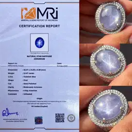 Natural Star Violetish Blue Sapphire 13.47crg No heat ceylon