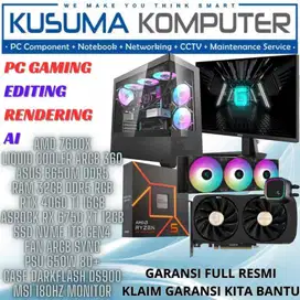 PC Rakitan Gaming AMD 7600X 4060 Ti 16GB 1TB NVMe 32GB RAM DDR5 FULL