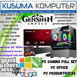 PC Gaming Full set Intel core i7 4790 Monitor 24 16GB Ram 512GB SSD