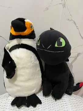 Boneka pinguin dan dragon(sepaket)