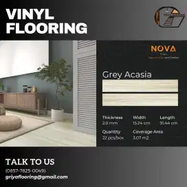vinyl flooring nova tiles grey acasia motif kayu tebal 2mm/box