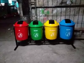 tempat sampah fiberglass bulat 50Ltr 4in1