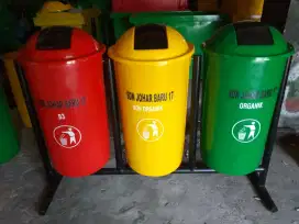 tempat sampah fiberglass bulat 80Ltr 3in1