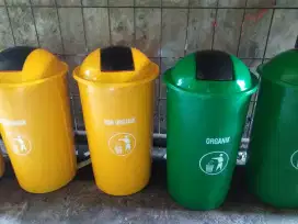 tempat sampah fiberglass bulat 80Ltr single (tanpa tiang)