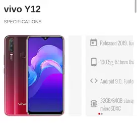 Vivo Y12 3/32 Mulusss Nett 600rb Passss