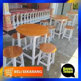 LANGSUNG PENGRAJIN - MEJA MAKAN CAFE MINIMALIS - CUSTOM OK