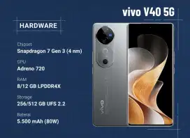 VIVO V40 5G (12+12/256GB) FREE 2 BULAN & BUNGA MULAI 0%