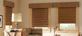 Gorden Tirai Roller Blind Vertical Shades Kerai/Krey Wooden Vertikal