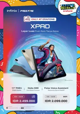 INFINIX XPAD Wifi Only dan SIM Card GARANSI 1 TAHUN