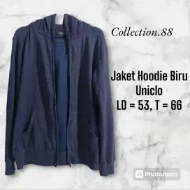 JAKET HOODIE BIRU MERK : UNIQLO PRELOVED