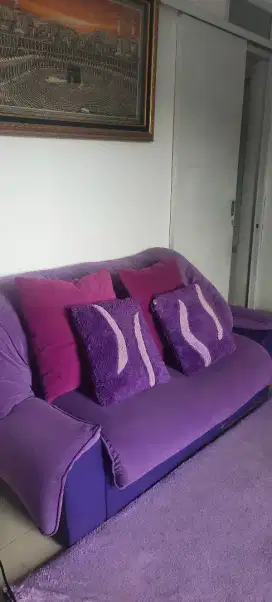 Sofa + meja kaca