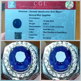 Natural Blue Sapphire Ceylon Sri Lanka 6 Ct