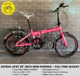 PROMO NEW Sepeda Lipat 20” inch New Phoenix Cakram7  Speed ada BONUS