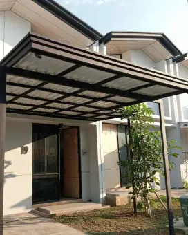 Kanopi minimalis atap alderon single layer + profil talang air