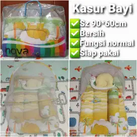 Kasur Bayi Kelambu Lengkap Bantal Siap Pakai