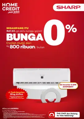 AC Sharp 1/2pk kredit bunga rendah by home credit