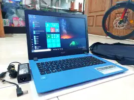 Laptop ACER Aspire A314-32 Intel N4000 RAM 4GB Body Biru Mulus Keren