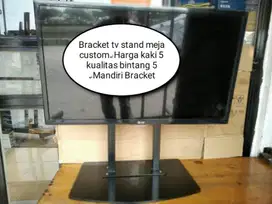 Bracket TV led Stand meja custom dua tiang SIZE 32-65