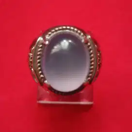 Cincin motif kepala macan dengan batu biru langit baturaja