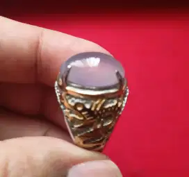 Cincin motif naga dengan batu Lavender khas baturaja