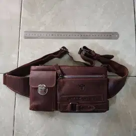 Tas Kulit Pria Selempang Sapi Asli Leather 100%