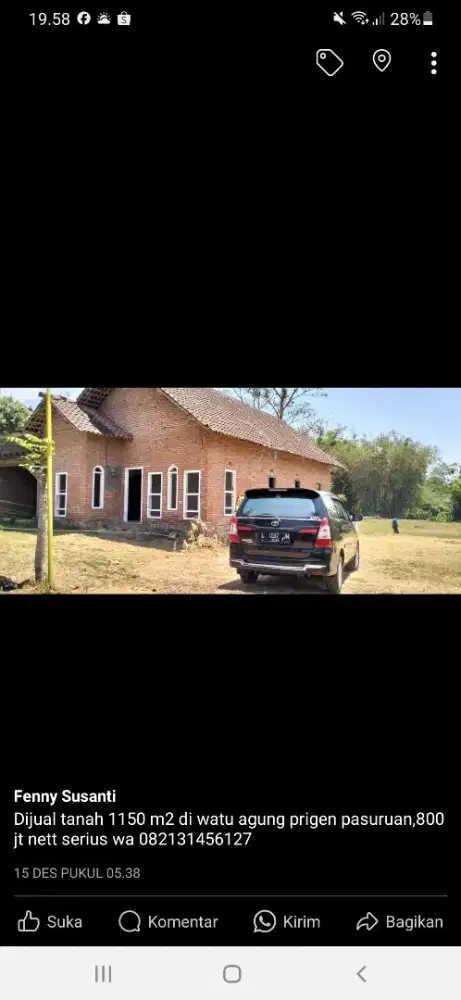 Jual cepat tanah 850 juta nego