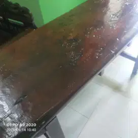 Meja jati tua balokan primitif antik unik ukuran 155x60xtinggi 100cm