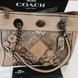 Tas coach kulit asli lengkap box, dustbag