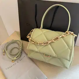 Preloved tas charles & keith mint green