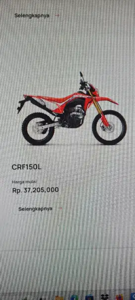 Jual atau tukar tambah CRF150 L 2023 like new