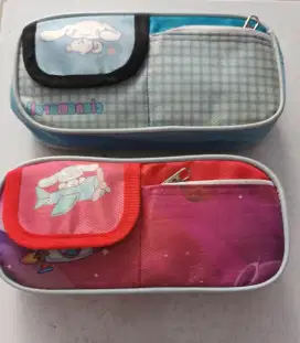 Pencil case bahan impor model 2 sleting + 1