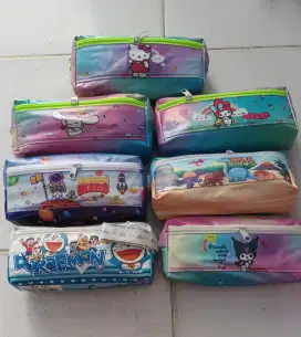 Pencil case bahan impor model 2 sleting