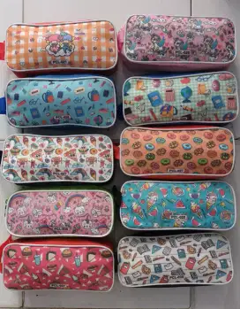 Pencil case bahan impor model 1 sleting