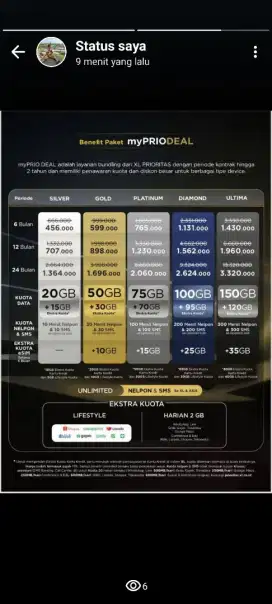 XL Prioritas kuota 60GB