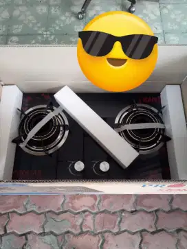 Kompor Tanam Kaca 2 tungku api merek Pro Gas