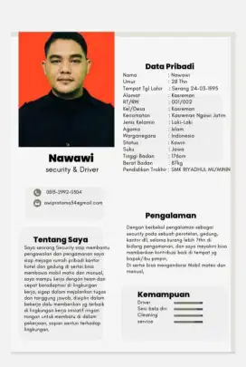 Cari kerja Security atau driver