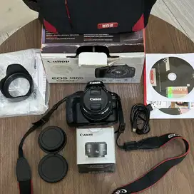 Canon EOS 100D + Fix 50MM Fullset Resmi