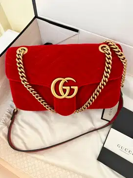 Tas GUCCI Marmont Suede Red Bag