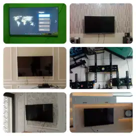 Pasang bracket tv led lcd/bongkar pasang