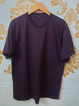 Kaos Polos Dewasa Lengan Pendek Coklat Tua XL Cotton Combed 30s