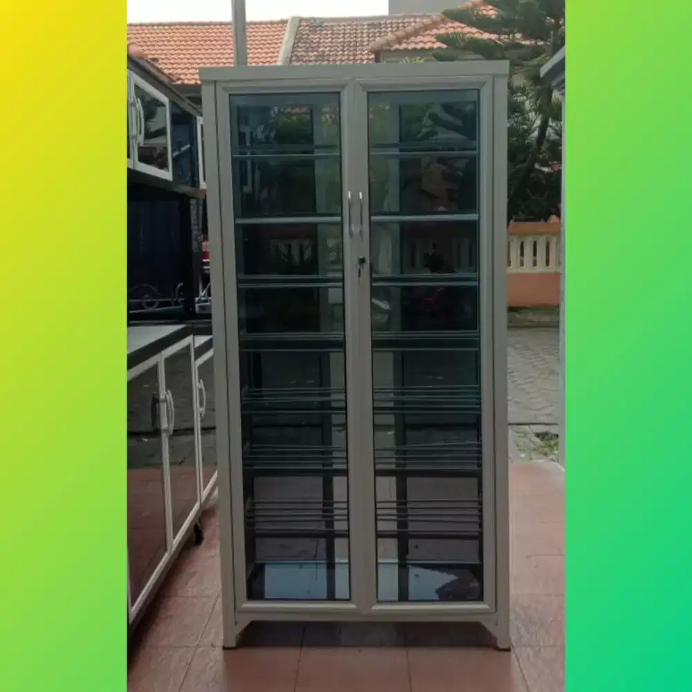 Rak sepatu aluminium bs muat -+ 30 pasang sepatu ,Bisa Custom+FREE Ong