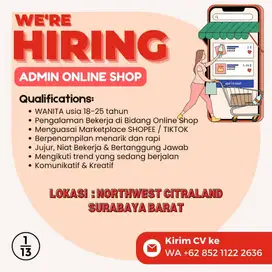 Admin Online Shop Part Time
