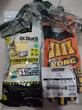 Paket sarung tangan safety Kong free kacamata safety