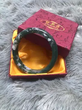 GELANG BATU ALAM ASLI MOSS AGATE SIZE 56,5mm