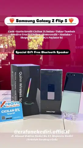 Galaxy Z Flip 5 8/512 kartu kredit bunga 0%, Cashback 4jt