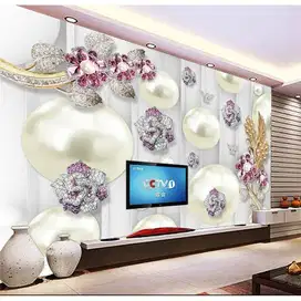 Jual gorden hordeng gordyn tirai jendela wallpaper dinding 3d custom