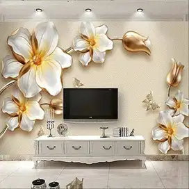 Pesan wallpaper dinding 3d custom toko jual dan pasang gorden murah