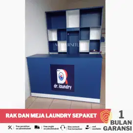 Meja dan rak display laundry sepaket