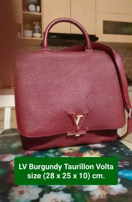 LV Burgundy Taurillon Volta