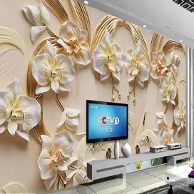 Jual gorden hordeng gordyn tirai jendela wallpaper dinding 3d custom